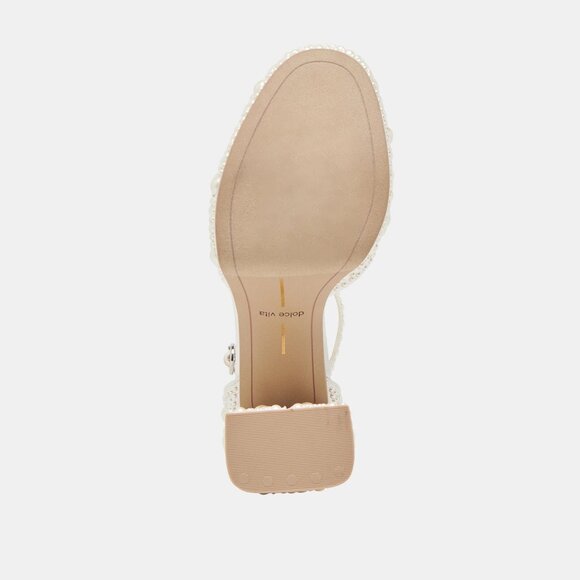 Dolce Vita Pandro Pearl Heels in True White Satin - Picture 11 of 11